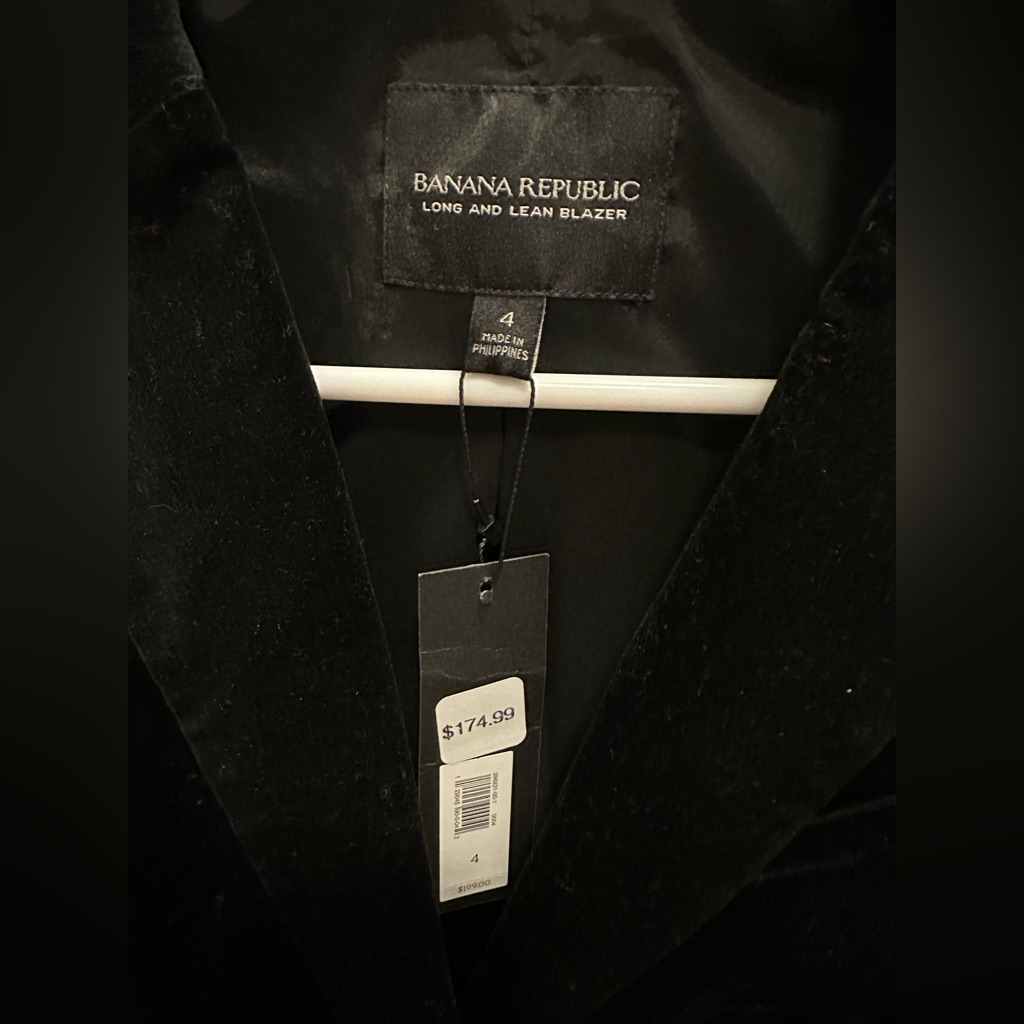 Banana Republic Long And Lean Velour Blazer